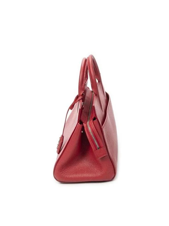 Saint Laurent Yves Small Cabas Rive Gauche Red Grain Calfskin Leather Messenger - Picture 3 of 10